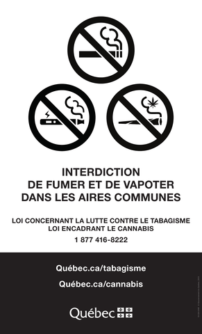 Interdiction de fumer et de vapoter dans les aires communes