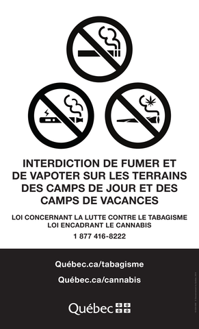 Interdiction de fumer et de vapoter sur les terrains des camps de jour et de vacances