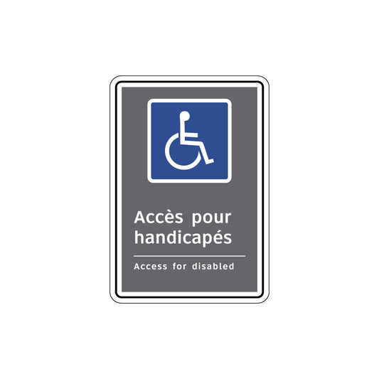 Panneau d’accessibilité CSA – Accès pour personnes handicapées / Access for disabled