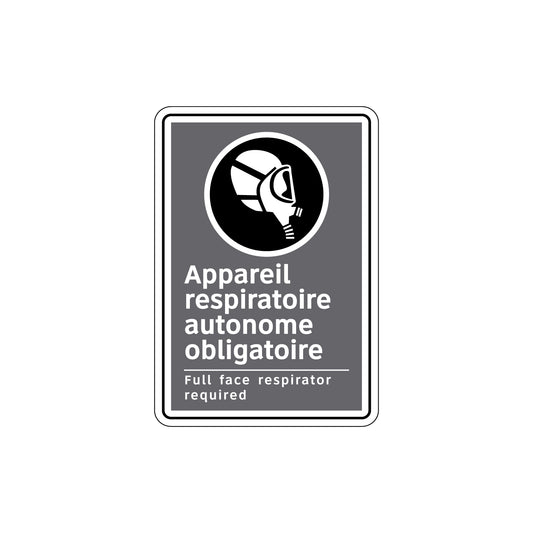 Panneau d’accessibilité CSA – Appareil respiratoire autonome obligatoire / Full face respiratoire required