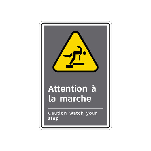 Panneau de sécurité CSA – Attention à la marche – Français / Anglais