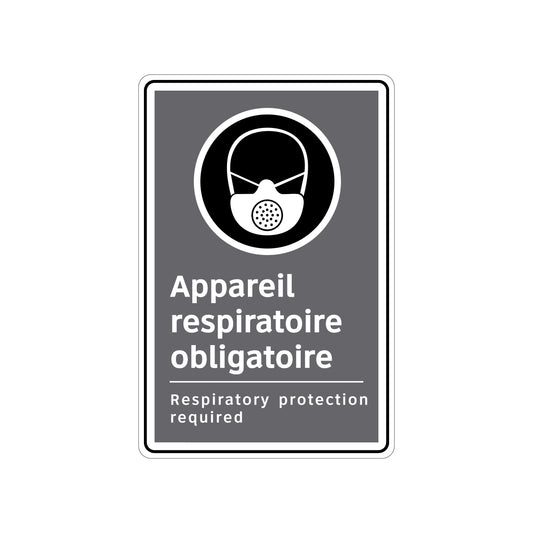 Panneau de sécurité CSA – Appareil respiratoire obligatoire – Français / Anglais
