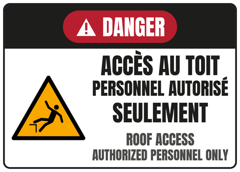 Accès au toit Personnel autorisé seulement