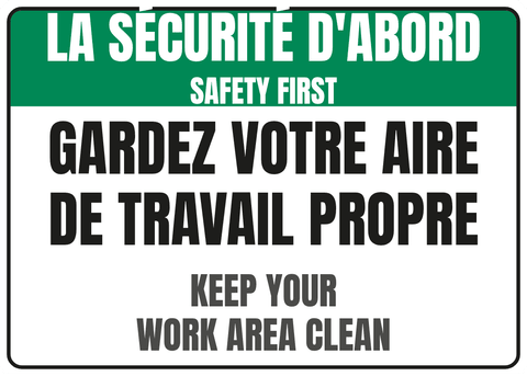 Gardez votre aire de travail propre