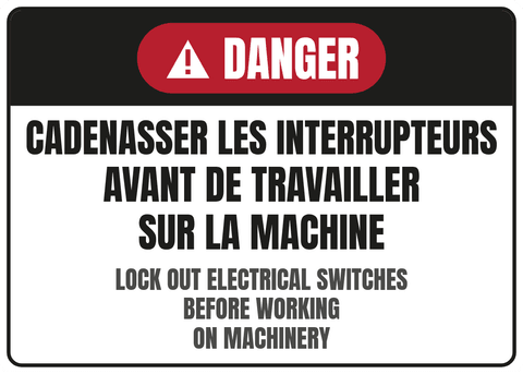 Cadenasser les interrupteurs avant de travailler sur la machine