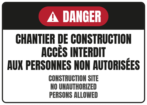 Chantier de construction Accès interdit aux personnes non autorisées