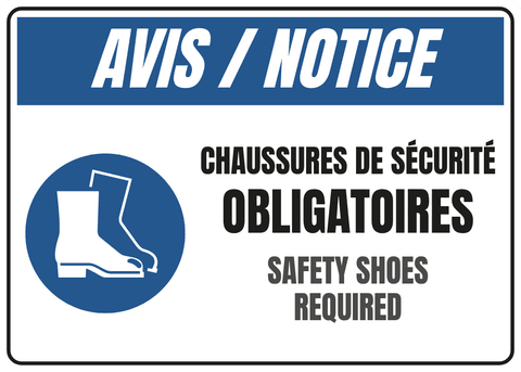 Chaussures de sécurité obligatoires