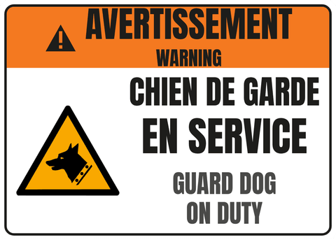 Chien de garde en service