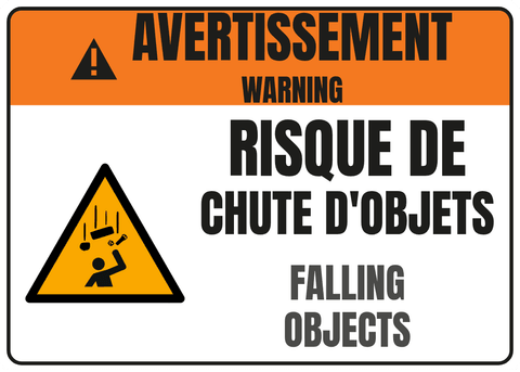 Risque de chute d'objets
