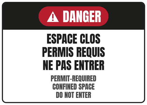 Espace clos Permis requis Ne pas entrer