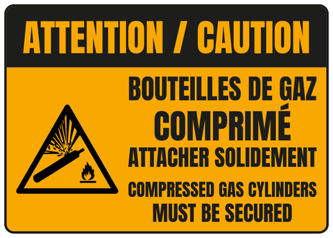 Bouteilles de gaz comprimé Attacher solidement