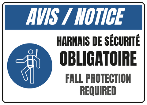 Harnais de sécurité obligatoire