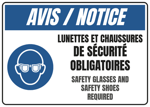 Lunettes et chaussures de sécurité obligatoires