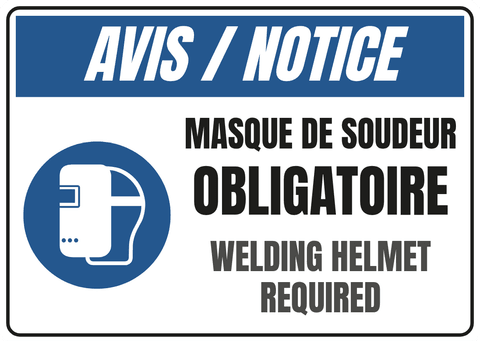 Masque de soudeur obligatoire