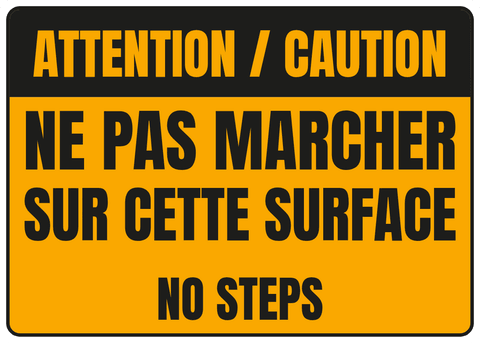 Ne pas marcher sur cette surface