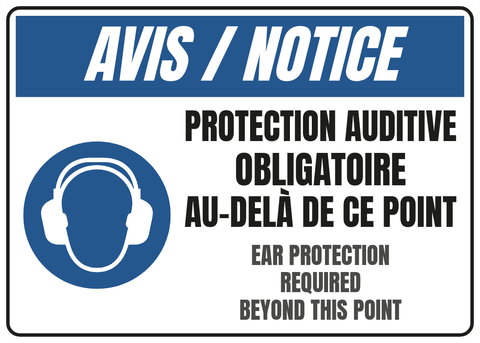 Protection auditive obligatoire au-delà de ce point