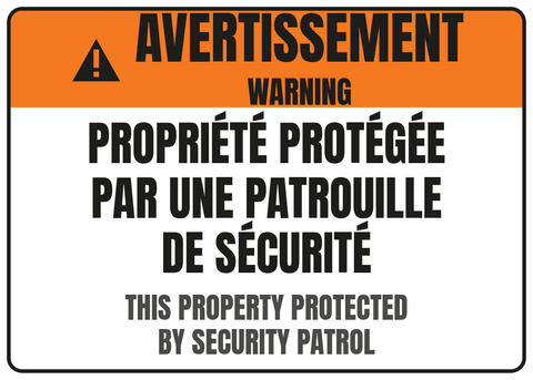 Propriété protégée par une patrouille de sécurité