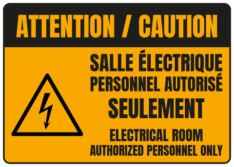 Salle électrique Personnel autorisé seulement