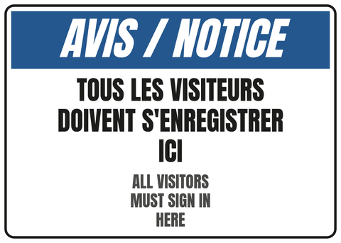 Tous les visiteurs doivent s'enregistrer ici