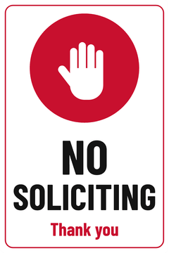 NO SOLICITING · Thank you